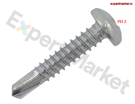 Imagine pentru Surub autoforant cap bombat DIN 7504N - 4.8x16 ZA PH2